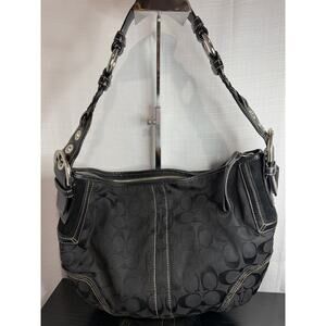 Coach Signature Black Hobo Bag